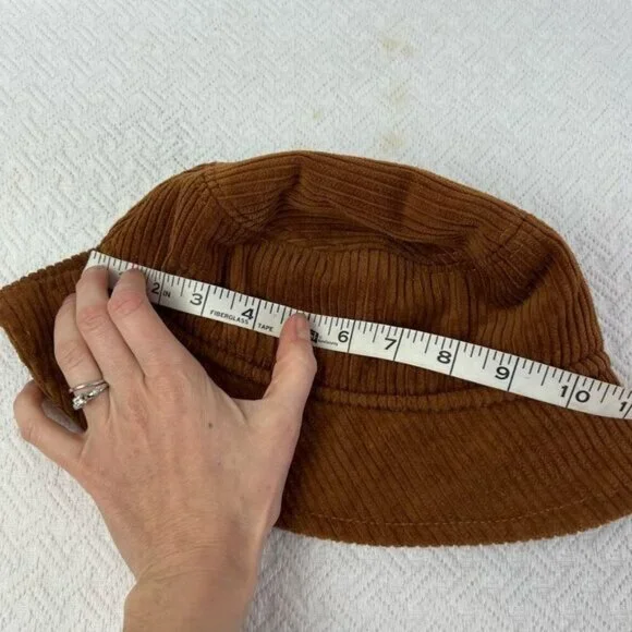 Zara Brown Corduroy Bucket Hat Size Small Unisex Women’s Men’s Summer - Picture 7 of 8